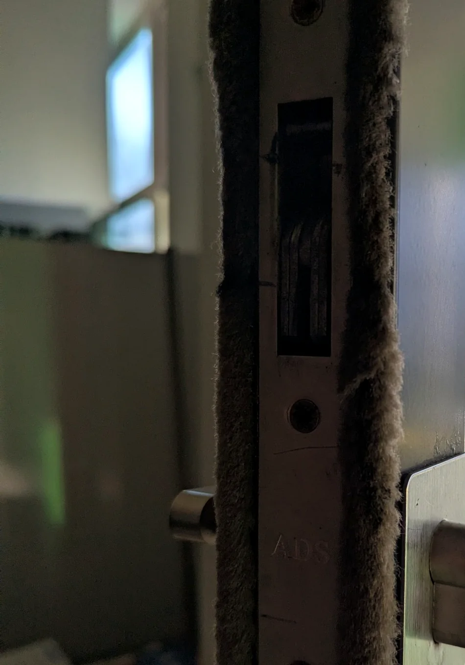 Commercial glass entrance door lock mechanism and aluminium frame